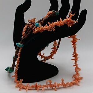 Vintage Coral Necklaces and Matching Earrings